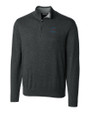 Miami Marlins Cutter & Buck Lakemont Tri-Blend Mens Quarter Zip Pullover Sweater Charcoal Heather Mannequin