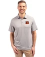Cincinnati Bengals Cutter & Buck Forge Eco Stretch Recycled Mens Polo Polished Medium Gray Front