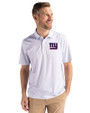 New York Giants Cutter & Buck Pike Eco Pebble Print Stretch Recycled Mens Polo White Front