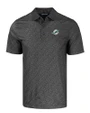 Miami Dolphins Cutter & Buck Pike Eco Pebble Print Stretch Recycled Mens Polo Black Mannequin