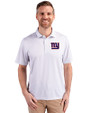 New York Giants Cutter & Buck Pike Eco Symmetry Print Stretch Recycled Mens Polo White/Polished Front