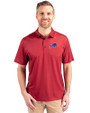 Buffalo Bills Cutter & Buck Pike Eco Tonal Geo Print Stretch Recycled Mens Big & Tall Polo Cardinal Red Front