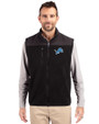 Detroit Lions Cutter & Buck Cascade Eco Sherpa Mens Big and Tall Fleece Vest Black Front