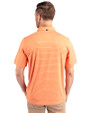 Miami Dolphins Cutter & Buck Forge Eco Heather Stripe Stretch Recycled Mens Polo College Orange Heather Back