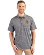 Minnesota Vikings Cutter & Buck Forge Eco Heather Stripe Stretch Recycled Mens Polo Black Heather Front