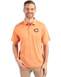 Chicago Bears - Cutter & Buck Forge Eco Heather Stripe Stretch Recycled Mens Polo College Orange Heather Front