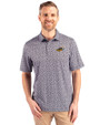 Akron RubberDucks Cutter & Buck Pike Magnolia Print Stretch Mens Polo Black/Polished Front