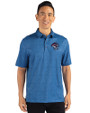 Binghamton Rumble Ponies Cutter & Buck Pike Micro Floral Print Stretch Mens Polo Indigo Front