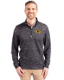 Grambling Tigers Cutter & Buck Traverse Stretch Eco Camo Print Quarter Zip Mens Big and Tall Pullover Black Front