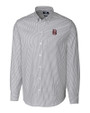 Birmingham Barons Cutter & Buck Easy Care Stretch Oxford Stripe Mens Long Sleeve Button Down Shirt Charcoal Mannequin