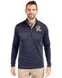 Frisco RoughRiders Cutter & Buck Traverse Stretch Eco Stripe Quarter Zip Mens Pullover Liberty Navy Front