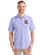 Frisco RoughRiders Cutter & Buck Virtue Eco Pique Botanical Print Recycled Mens Polo Chelan Blue Front