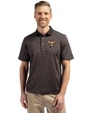 El Paso Chihuahuas Cutter & Buck Virtue Eco Pique Micro Stripe Recycled Mens Polo Black/Elemental Grey Front