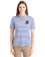 Durham Bulls Cutter & Buck Virtue Eco Pique Stripe Recycled Womens Top Tour Blue Front