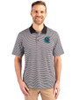 Charlotte Knights Cutter & Buck Forge Tonal Stripe Stretch Mens Big and Tall Polo Black Front