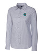 Charlotte Knights Cutter & Buck Stretch Oxford Stripe Womens Long Sleeve Dress Shirt CC_MANN_HG 1