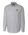 El Paso Chihuahuas Cutter & Buck Stretch Oxford Stripe Mens Big and Tall Long Sleeve Dress Shirt Charcoal Mannequin