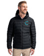 Charlotte Knights Cutter & Buck Mission Ridge Repreve® Eco Insulated Mens Puffer Jacket Black Front