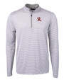 Frisco RoughRiders Cutter & Buck Virtue Eco Pique Micro Stripe Recycled Mens Big & Tall Quarter Zip POLWH_MANN_HG 1