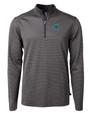 Charlotte Knights Cutter & Buck Virtue Eco Pique Micro Stripe Recycled Mens Big & Tall Quarter Zip BLEG_MANN_HG 1