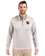 Fort Wayne TinCaps Cutter & Buck Stealth Heathered Mens Big and Tall  Quarter Zip Pullover Polished Medium Gray Front