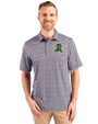 Dayton Dragons Cutter & Buck Pike Magnolia Print Stretch Mens Polo Black/Polished Front
