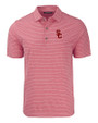USC Trojans Cutter & Buck Forge Eco Heather Stripe Stretch Recycled Mens Big & Tall Polo Cardinal Red Heather Mannequin