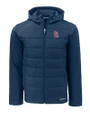 St. Louis Cardinals Cutter & Buck Evoke Recycled HoneycombFleece Mens Big & Tall Hybrid Full Zip Jacket Navy Blue Mannequin