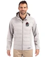 Georgia Bulldogs Cutter & Buck Evoke Hybrid Softshell Recycled Full Zip Mens Hooded Jacket CONCRETE Front