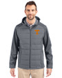 Tennessee Volunteers Cutter & Buck Evoke Hybrid Softshell Recycled Full Zip Mens Hooded Jacket Elemental Grey Front