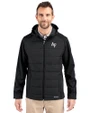 Air Force Falcons Cutter & Buck Evoke Hybrid Softshell Recycled Full Zip Mens Hooded Jacket Black Front