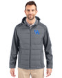 Kentucky Wildcats Cutter & Buck Evoke Hybrid Softshell Recycled Full Zip Mens Hooded Jacket Elemental Grey Front