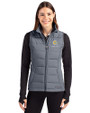 Albany State University Golden Rams Cutter & Buck Evoke Hybrid Softshell Recycled Womens Full Zip Vest Elemental Grey Front