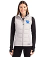 Kentucky Wildcats Cutter & Buck Evoke Hybrid Softshell Recycled Womens Full Zip Vest CONCRETE Front