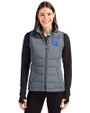 Kentucky Wildcats Cutter & Buck Evoke Hybrid Softshell Recycled Womens Full Zip Vest Elemental Grey Front
