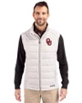Oklahoma Sooners  Cutter & Buck Evoke Hybrid Softshell Recycled Mens Full Zip Vest CONCRETE Front