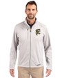 Grambling Tigers College Vault Cutter & Buck Evoke Softshell Recycled Full Zip Mens Jacket CONCRETE Front