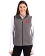 NC State Wolfpack Cutter & Buck Cascade Eco Fleece Womens Vest Elemental Grey/Black Front