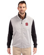 NC State Wolfpack Cutter & Buck Charter Eco Full-Zip Mens Big & Tall Vest Polished Medium Gray Front