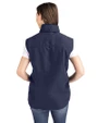 Michigan Wolverines Cutter & Buck Charter Eco Recycled Full-Zip Womens Vest Navy Blue Back