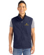 Notre Dame Fighting Irish Cutter & Buck Charter Eco Recycled Mens Full-Zip Vest Navy Blue Front