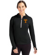 Tennessee Volunteers Cutter & Buck Daybreak Eco Recycled Womens Half Zip Hoodie Black Front