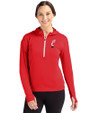 Cincinnati Bearcats Cutter & Buck Daybreak Eco Recycled Womens Half Zip Hoodie Red Front