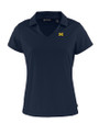 Michigan Wolverines Cutter & Buck Daybreak Eco Recycled Womens V-neck Polo Navy Blue Mannequin