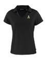 Appalachian State Mountaineers Cutter & Buck Daybreak Eco Recycled Womens V-neck Polo Black Mannequin