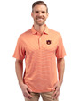 Auburn Tigers Cutter & Buck Forge Eco Double Stripe Stretch Recycled Mens Polo College Orange/White Front