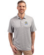 Albany State University Golden Rams Cutter & Buck Forge Eco Double Stripe Stretch Recycled Mens Polo Polished/White Front