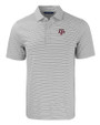 Texas A&M Aggies Cutter & Buck Forge Eco Double Stripe Stretch Recycled Mens Polo Polished/White Mannequin