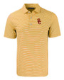 USC Trojans Cutter & Buck Forge Eco Double Stripe Stretch Recycled Mens Polo College Gold/White Mannequin