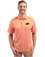 Oklahoma State Cowboys Cutter & Buck Forge Eco Double Stripe Stretch Recycled Mens Polo College Orange/White Front
